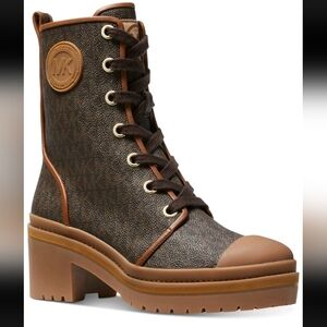 Michael Kors Dark Brown Lace-Up Boots